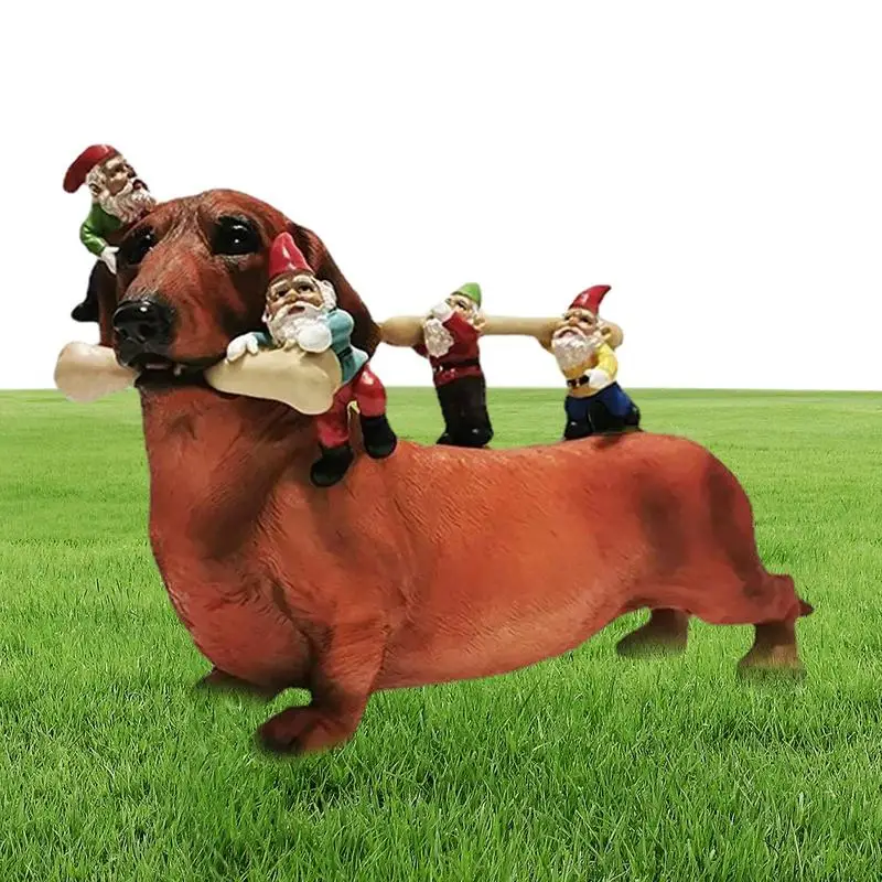 

Dachshund Dog Gnome Sculpture Resin Dachshund Gnome Decor Yard Art Resin Figurine Decorations Dachshund Dwarf Garden Decoration