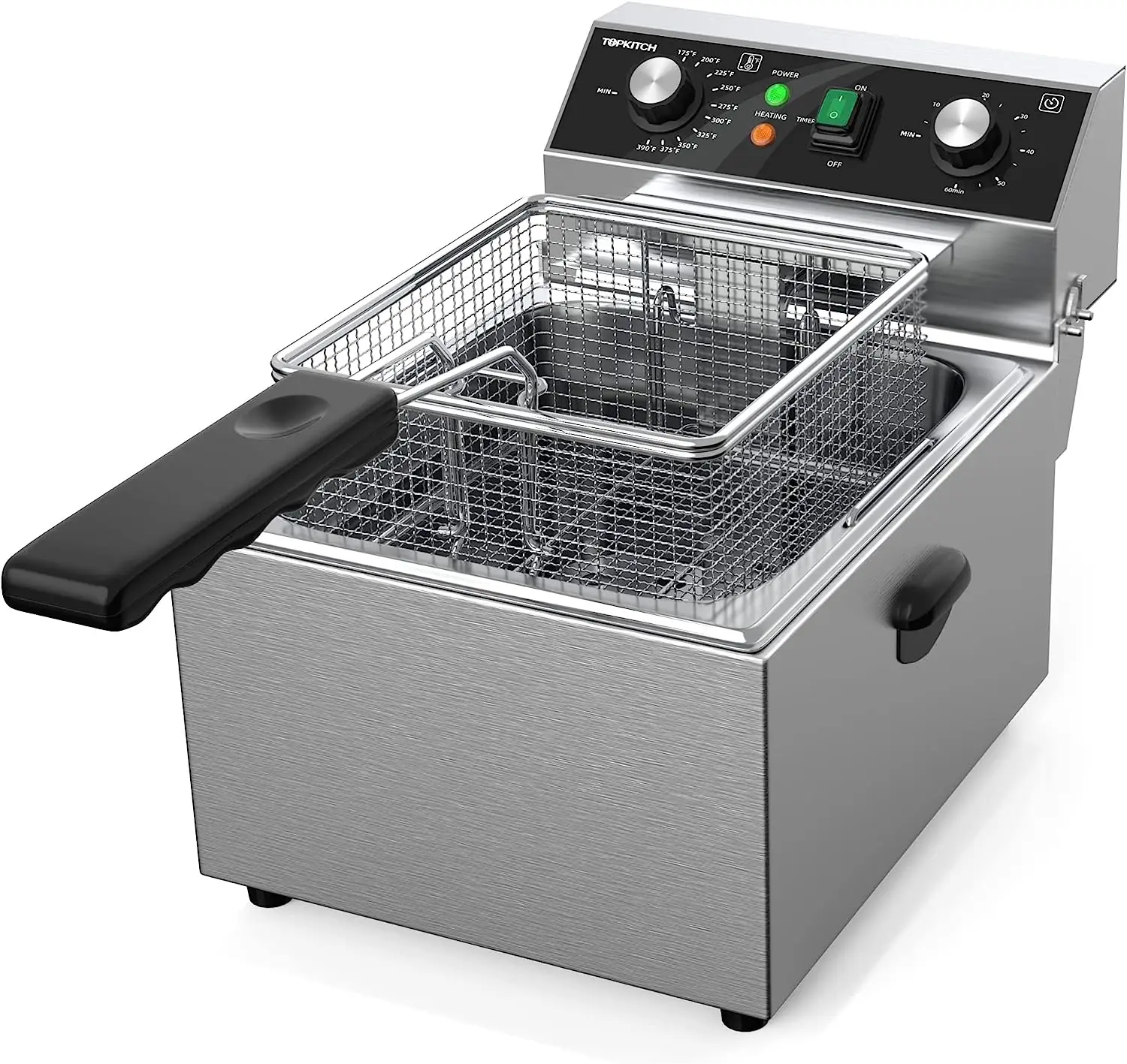 

TOPKITCH Electric Deep fryer Stainless Steel Deep Fryer with Basket & Lid Capacity 10L(10.5QT) Electric Countertop Fryers