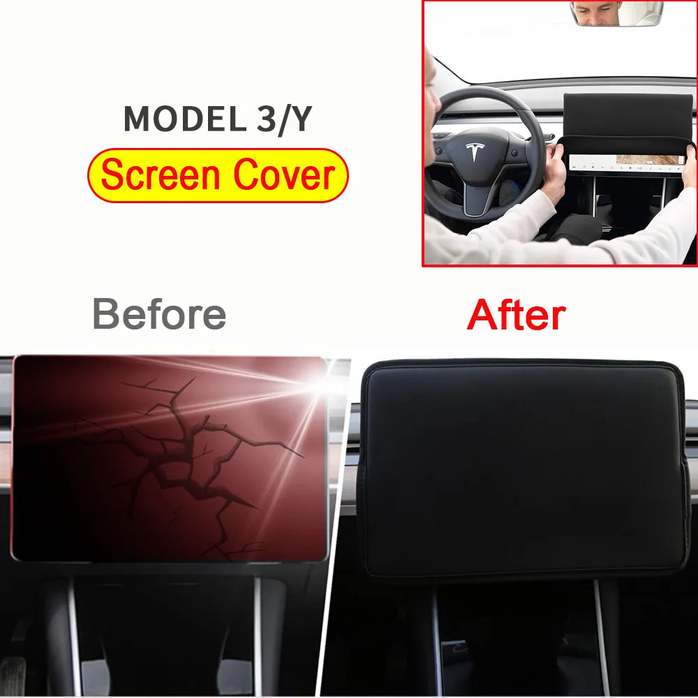 

Anti-UV Tesla Model 3 Y 2022 2021 Screen Protector Cover Center Console Display Protective Shield Navigation Dust-proof Case