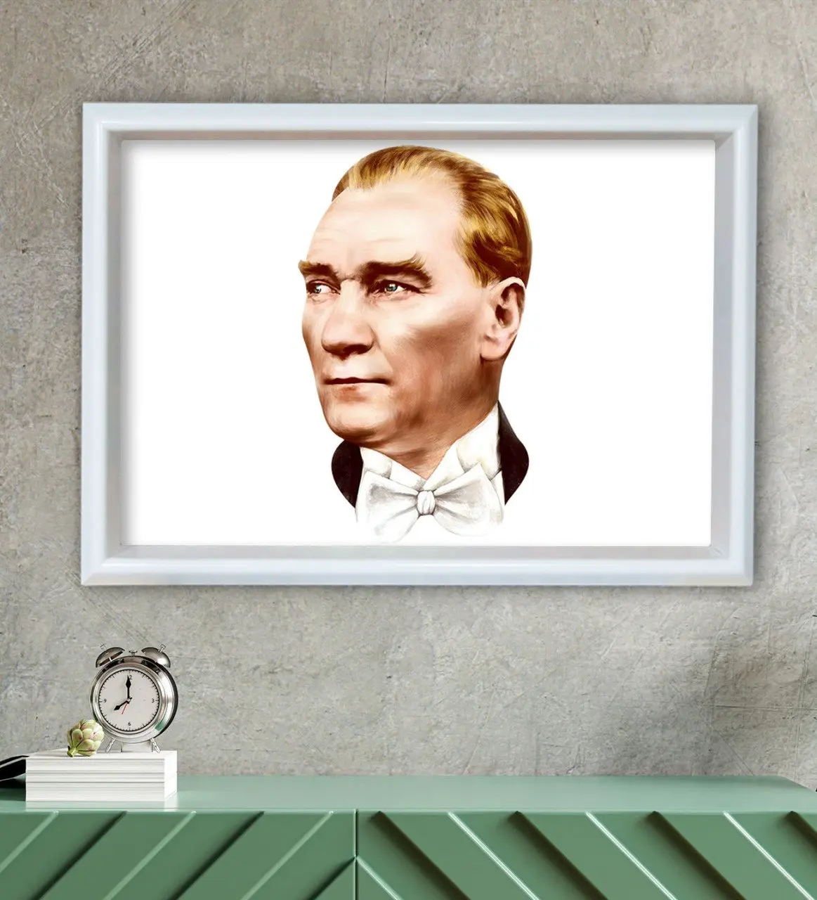 

BK Подарочный atatюрk тематический деревянный стол с рамкой на заказ 30x46cm-11