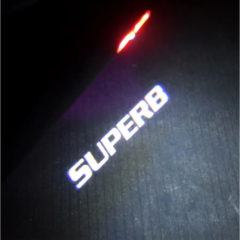 

2/4pcs SUPERB Shadow Welcome Light Logo Light Car Styling SUPERB Logo Projector Lamp Courtesy Light For Skoda Superb 2 3 MK2