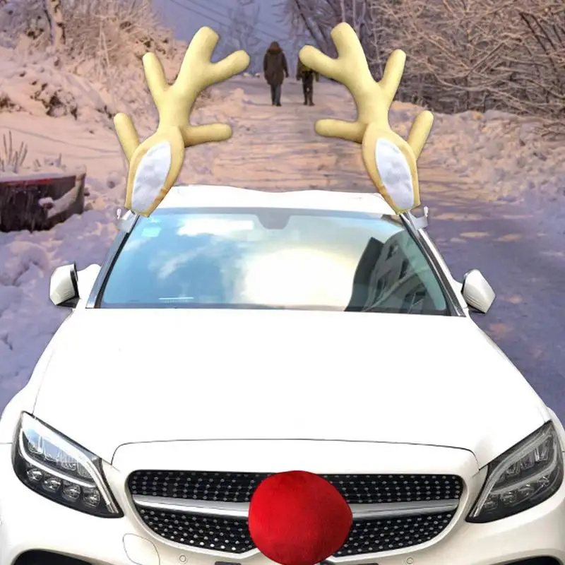 Автомобильные олени нос набор автомобильные праздничные аксессуары для