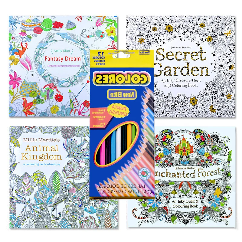 

4 книжки-раскраски зарабатывают и отправляют цветные свиневидные искусственные взрослые раскраски для снятия стресса ручная роспись студе...