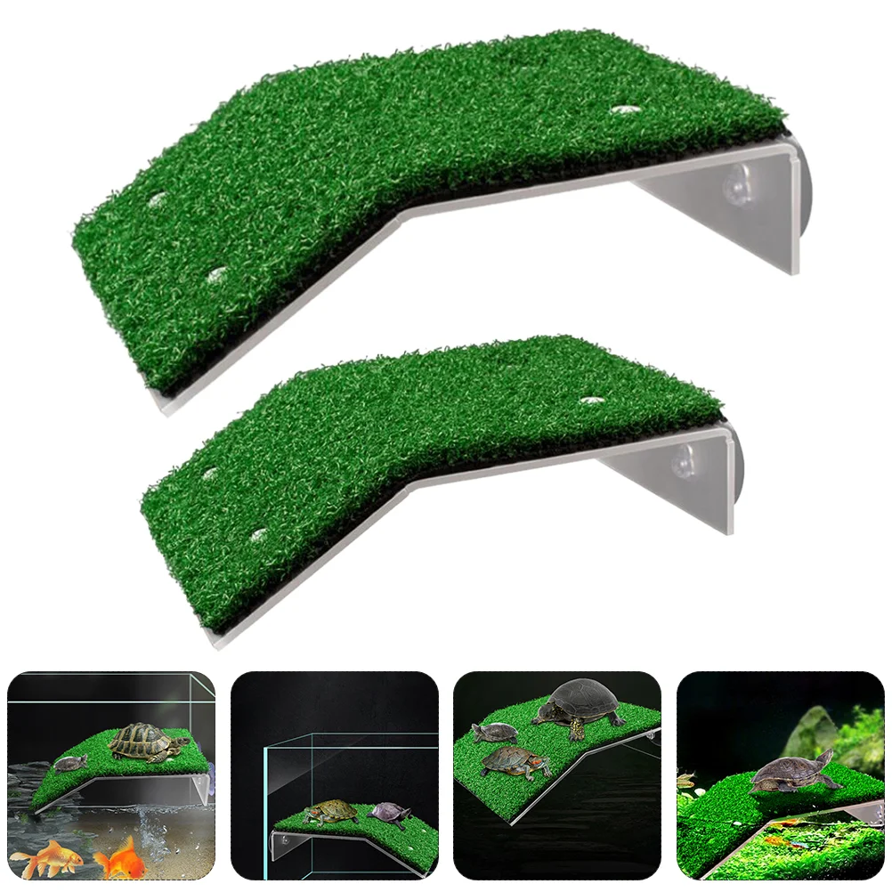 

2 Pcs Turtle Terrace Large Fish Tank Platform Tortoise Floating Pp Pet Supplies Rest Stand Plastic Aquarium Luminous