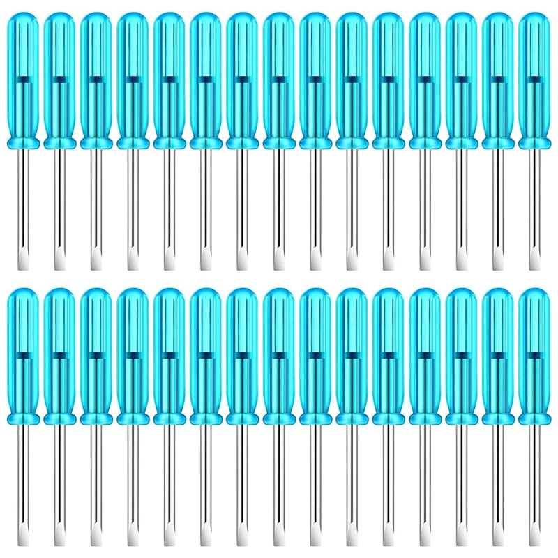 

100PCS Mini Slotted Screwdriver Eyeglasses Screwdriver 2.0Mm Flat Head 45Mm Length For Small Appliances Repair