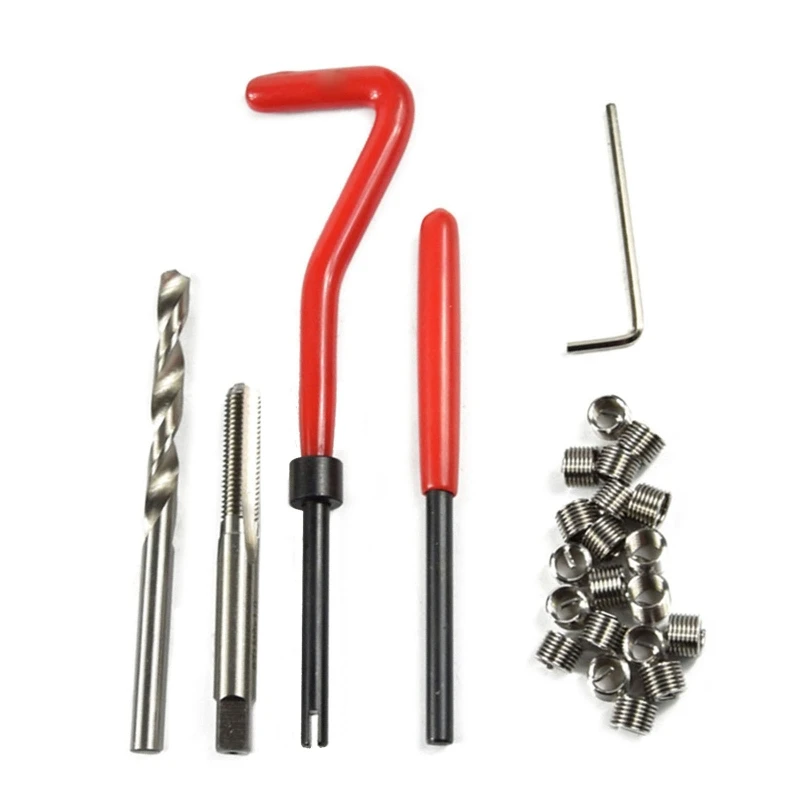 

25 Pcs Thread Repair Insert Kit Compatible Hand Tool Set Repair Damaged Internal Screw Threads Corrosion-resistant