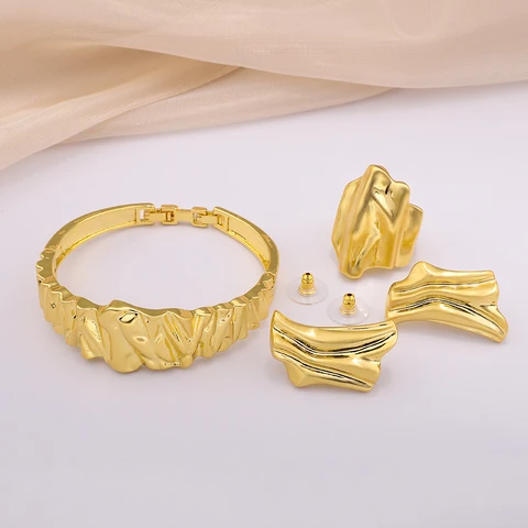 Голландский женский шарм браслет кольцо изысканный набор серег геометрический дизайн модный универсальный Рождественский подарок Бесплатная доставка