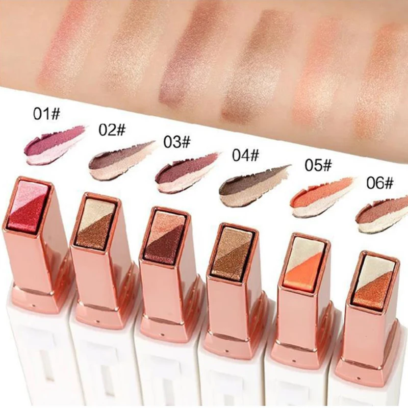 Ленивые тени для век Стик стерео двойной цвет ручка водонепроницаемые легко