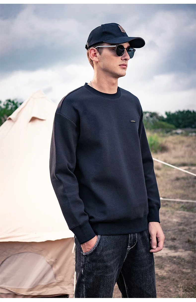 

Y1898 simple all-match jacket tide ins men's fabric feel comfortable sports Sweatshirts