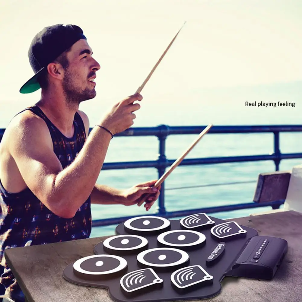 

Hand Roll Drum Portable Electronic Drum For Outdoor Electronic Drum Percussion Instrument Music Equipment Accessories