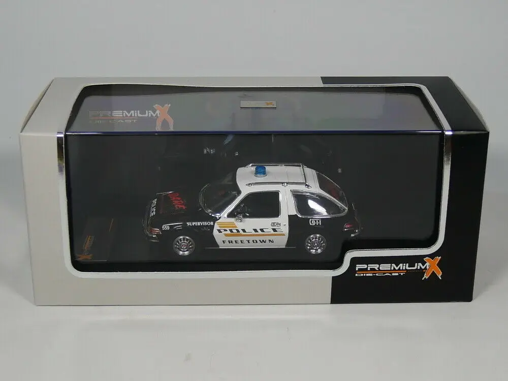 Премиум X 1:43 AMC PACER Фритаун осмеливать полиция 1975 литая модель автомобиля PRD126 |