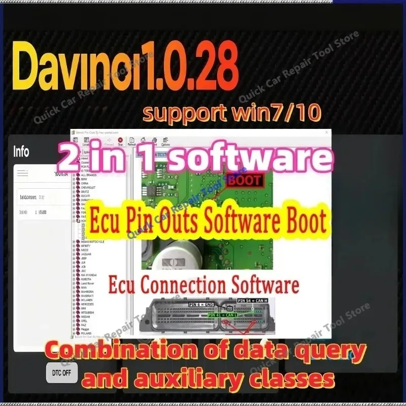Фото Коллекция схем разъемов ECU, версия Davinci 1.0.28, хит продаж, поддержка программного обеспечения Win 7/10/11, работает с KESS/KTAG 3, продается, кейген без ограничений. №1