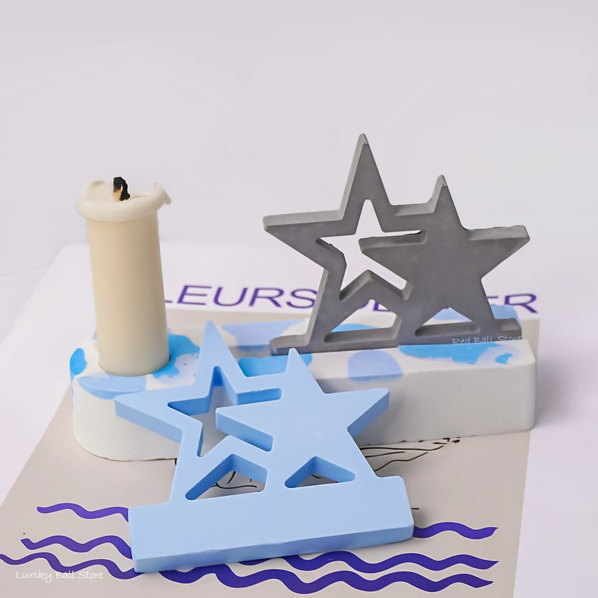 Силиконовая форма сделай сам для подсвечника в виде полой звезды свечи ручной