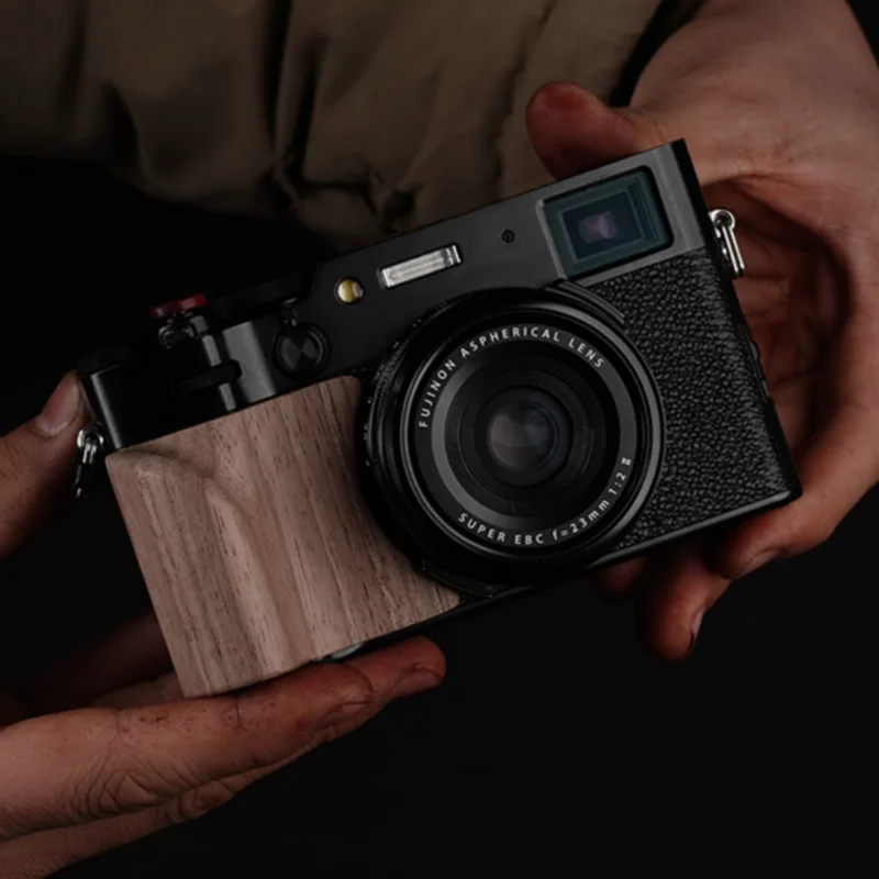 Фото Нескользящая деревянная ручка для камеры для Fujifilm X100VI — деревянная ручка с улучшенной фиксацией №2