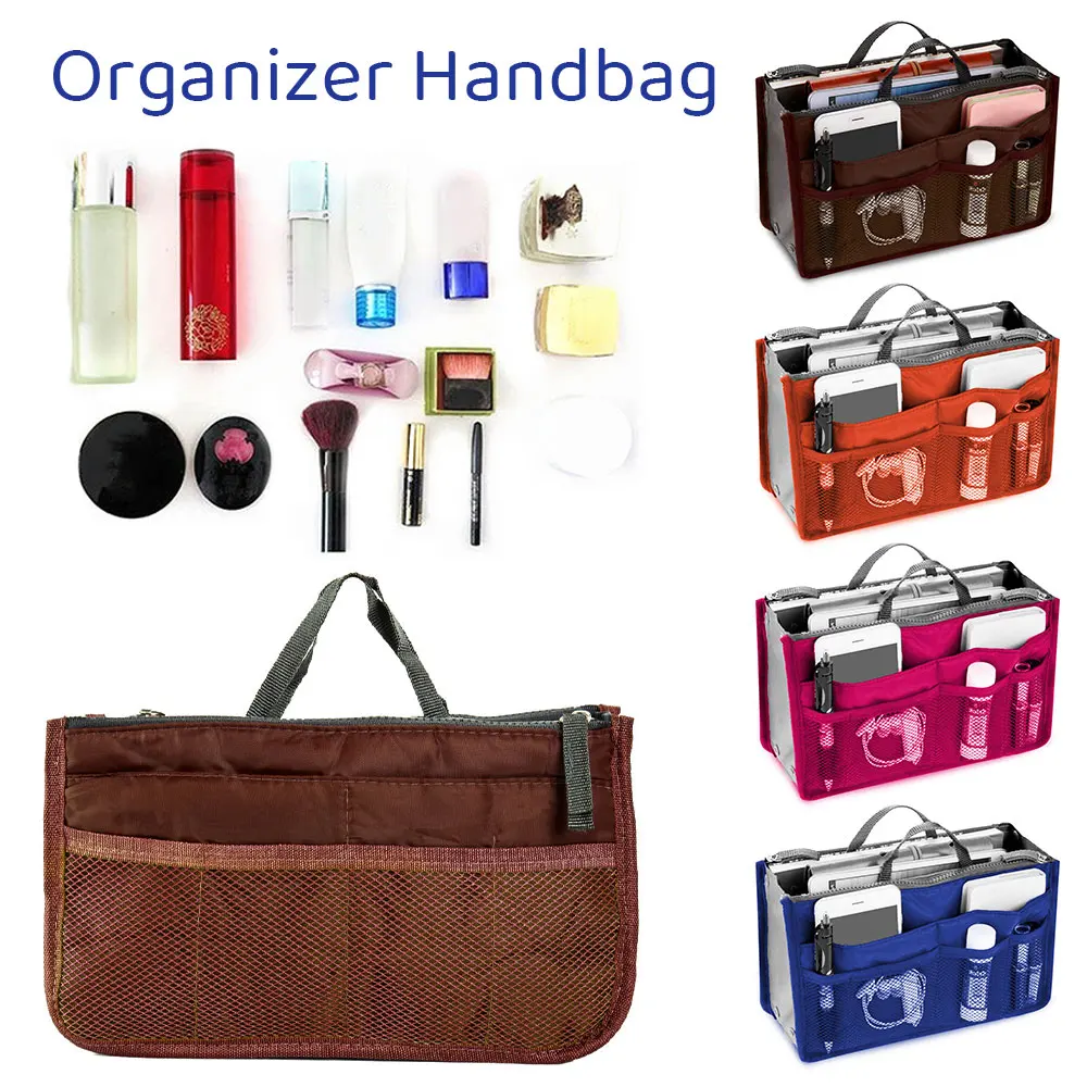 

Органайзер, сумка-вкладыш из полиэстера 20 л, вместительная косметичка, многоцветная дорожная сумка-вкладыш