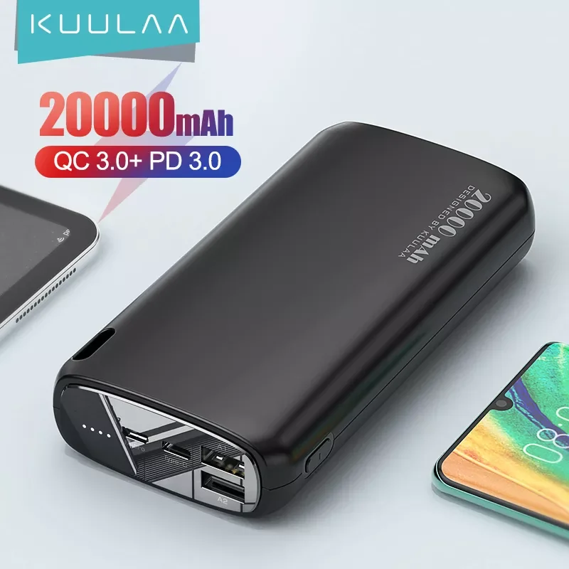 

2023New KUULAA Power Bank 20000mAh Portable Charging Poverbank Mobile Phone External Battery Charger Powerbank 20000 mAh for Xia