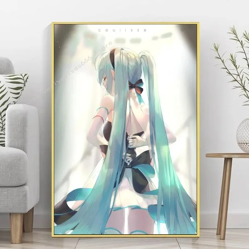 Постер Amine H-Hatsunes-M-Miku для девочек самоклеящаяся искусство фотообои наклейки бара