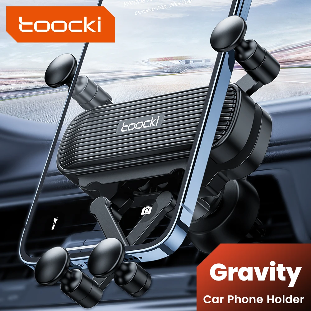 

Toocki Gravity Car Holder For Phone Holder in Car Air Vent Clip Mount Mobile Stand GPS Support For iPhone 13 12 Xiaomi Samsung
