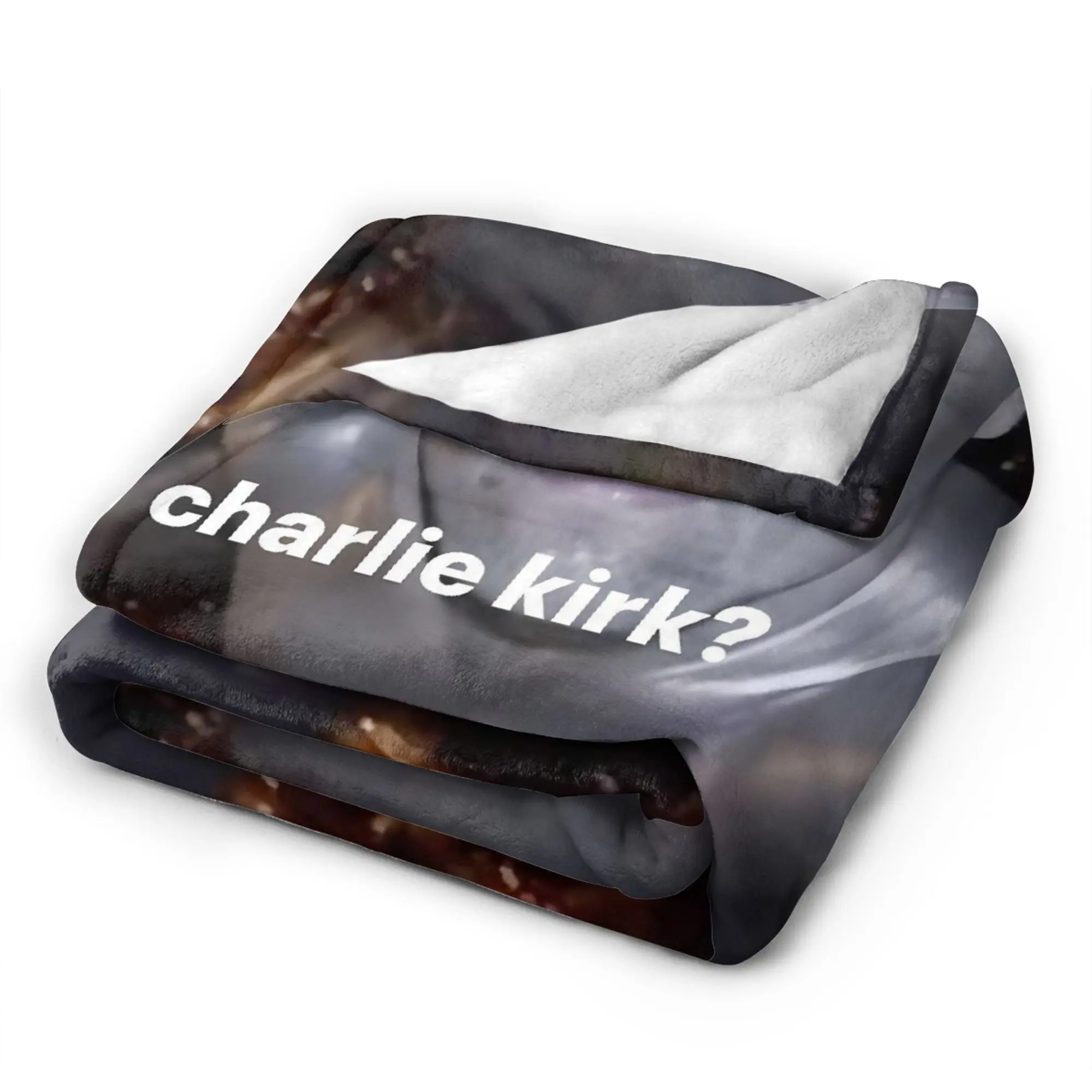 Фото Теплое декоративное одеяло Charlie Kirk Red Tung Brainrot, фланелевое покрывало для гостиной, пушистое покрывало для дивана и кровати №5