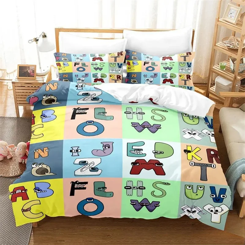 Комплект постельного белья с 3D принтом алфавита Lore A-Z для мальчиков и девочек