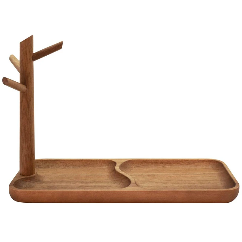

Solid Wood Jewelry Tray, Trinket Dish Mid Century Modern Catchall Tray Jewelry Stand Hanging Organizer, Home Decor Key