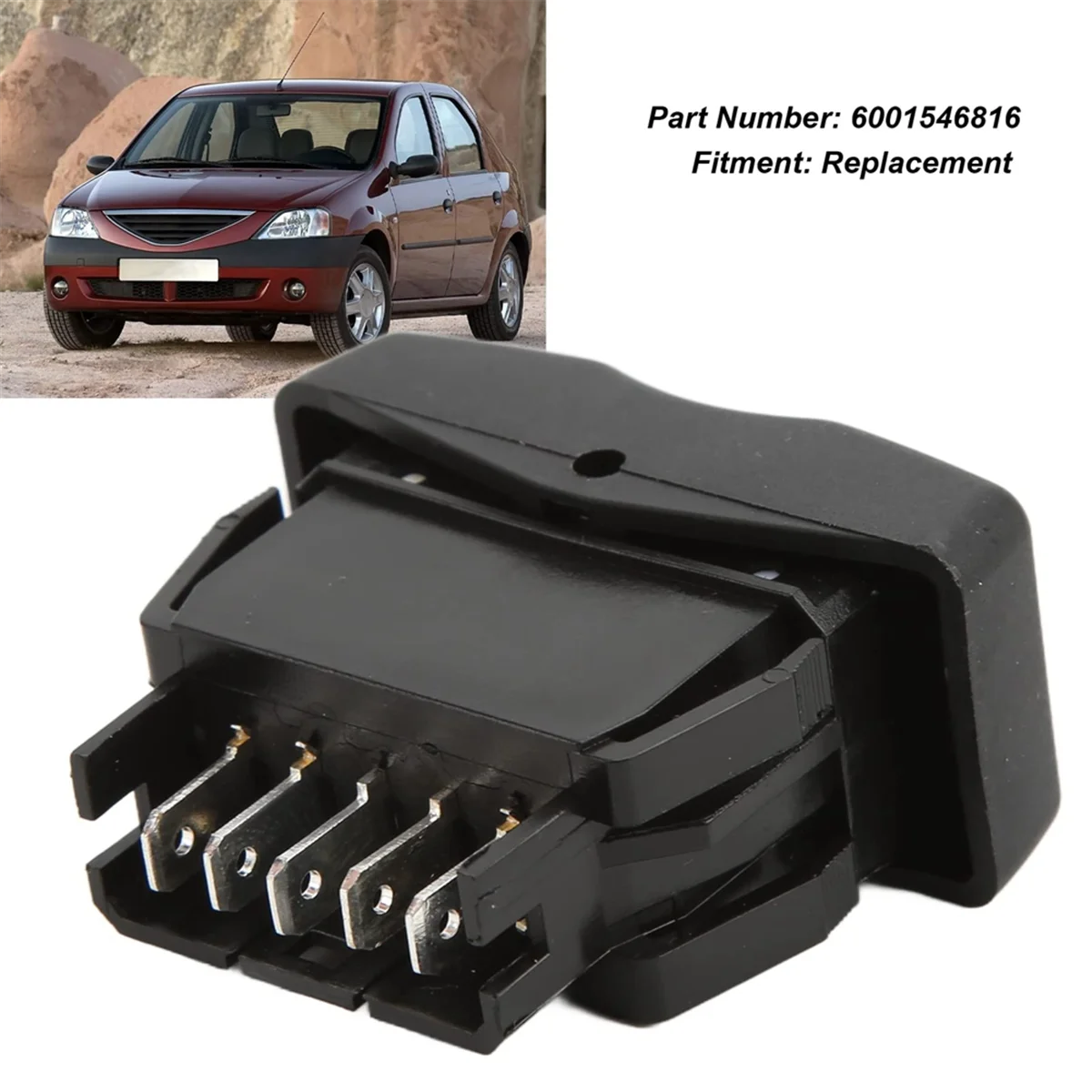 Для Renault Dacia Logan 2004-2014 Электрический выключатель стеклоподъемника с оранжевой