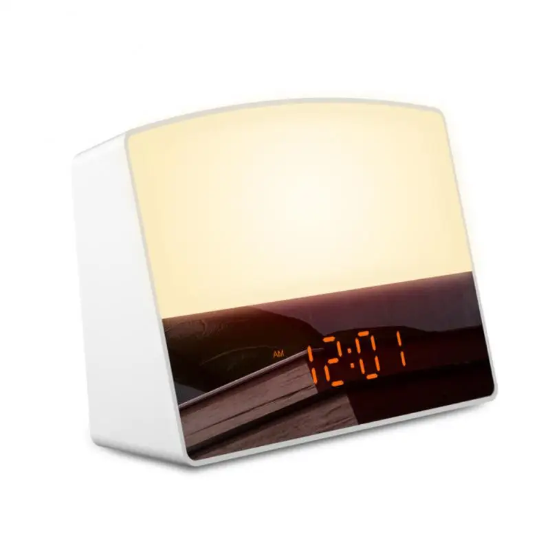 

With Usb Interface Alarm Clock Wake-up Light Simulated Sunrise Square Double White Sleeping Light Indoor Lighting Colorful 3w