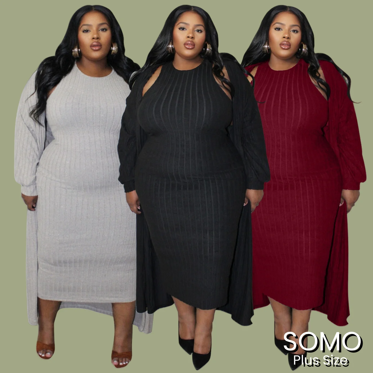 Женский трикотажный костюм-двойка с длинным рукавом