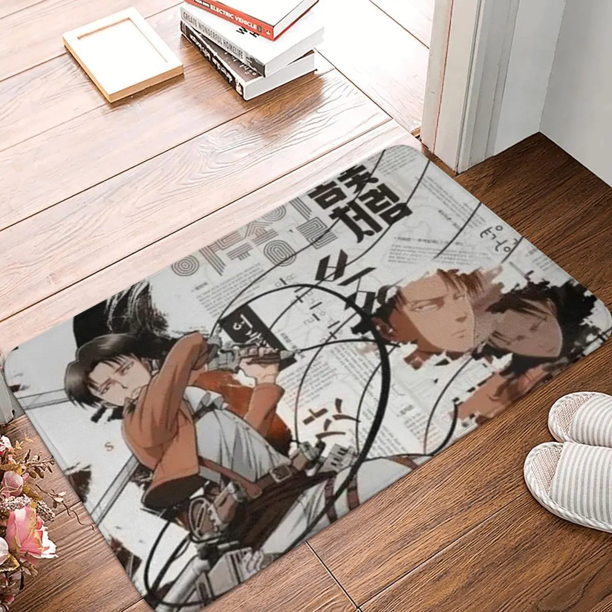 

Attack On Titan Eren Jager Mikasa Armin Arlert Non-slip Doormat Bath Mat Levi Cool Balcony Carpet Entrance Door Rug Indoor Decor