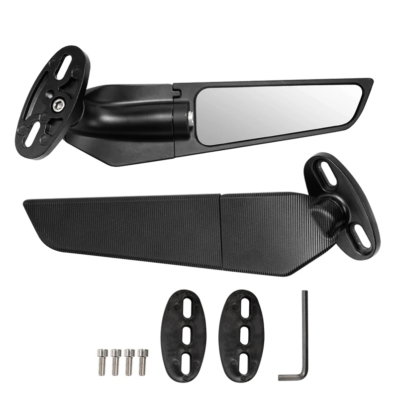 

2PCS Modified Motorcycle Rearview Mirrors Wind Wing Adjustable Rotating Side Mirrors For Honda Yamaha Ninja 250 300 400