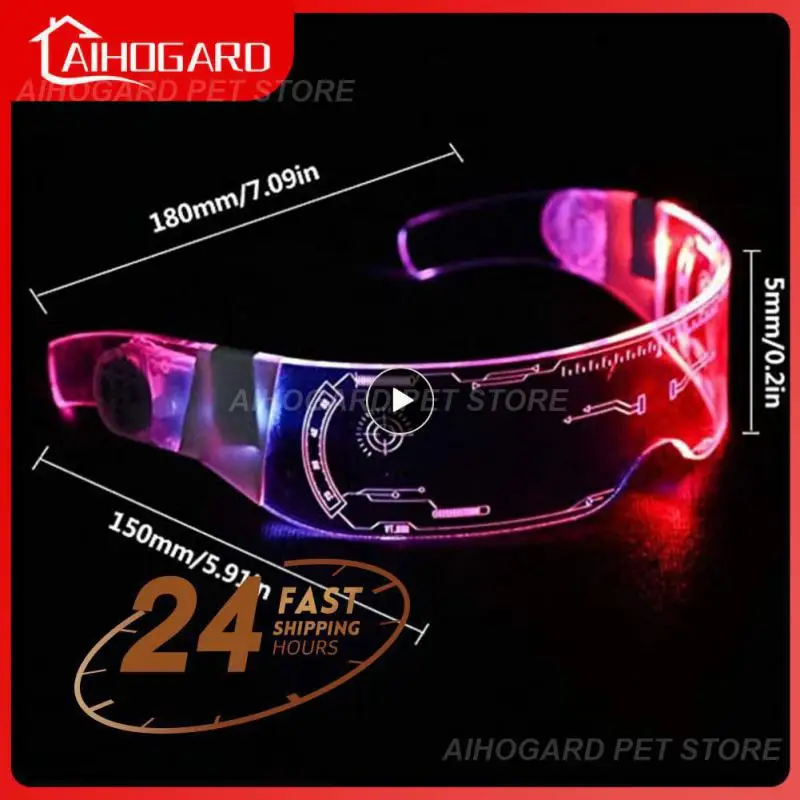 

LED Luminous Glasses LED Glasses EL Wire Neon Light Up Visor Eyeglasses Bar Party EyeWare For Halloween Christmas Parties
