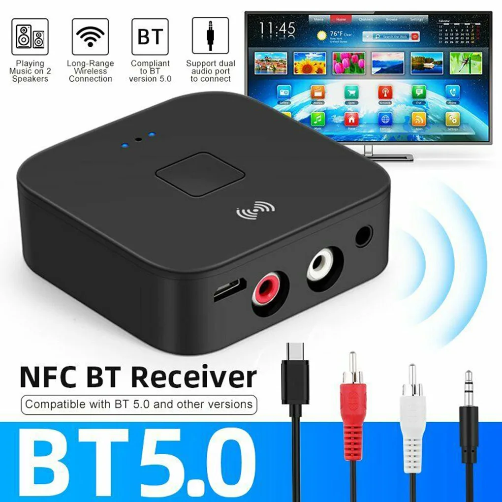 

Портативный Аудиоприемник USB Power 3 5 мм 2RCA беспроводной Bluetooth-совместимый передатчик 5 0 телевизионный ресивер