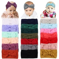 newborn baby headscarf childrens headwear big bow hairband baby girl soft solid color elastic knot headband hair accessories