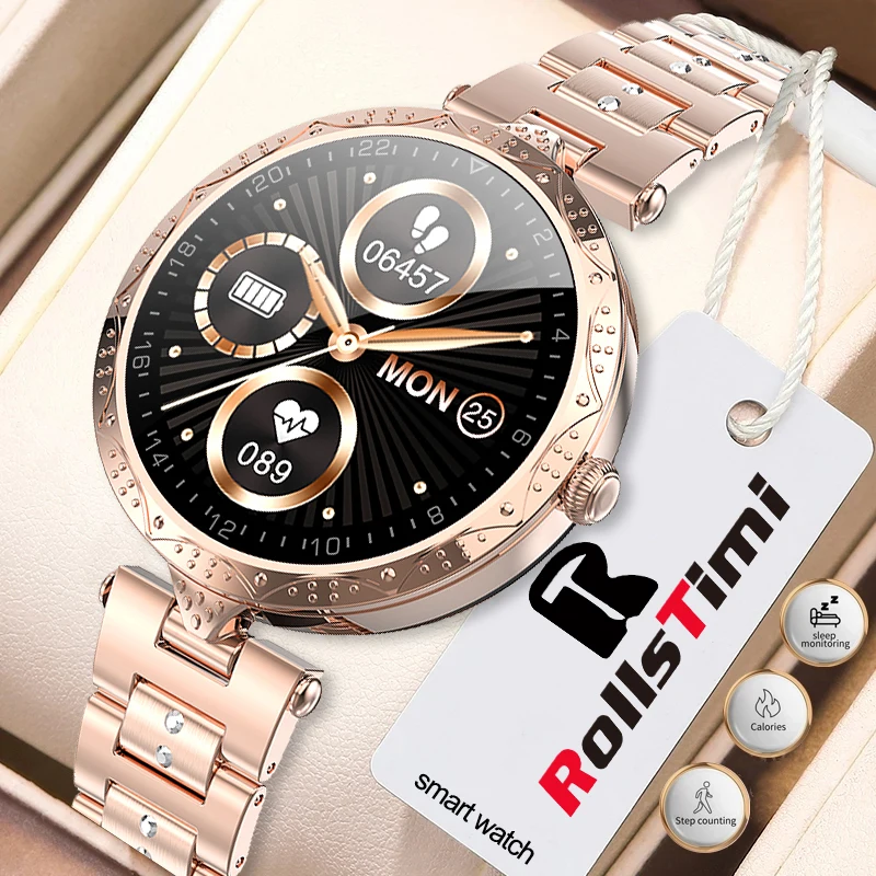 

Новинка, модные женские Смарт-часы с диагональю 1,09 дюйма, женские часы с монитором сердечного ритма, спортивные женские Смарт-часы для Android и ios