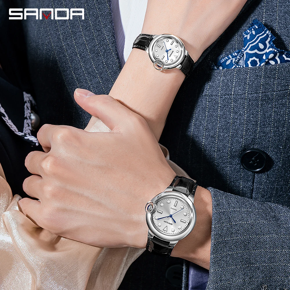SANDA Couples' Watch for Women and Men Luxury Original Waterproof Fashion Quartz Wristwatch Sets Of Watches For Him And Spent