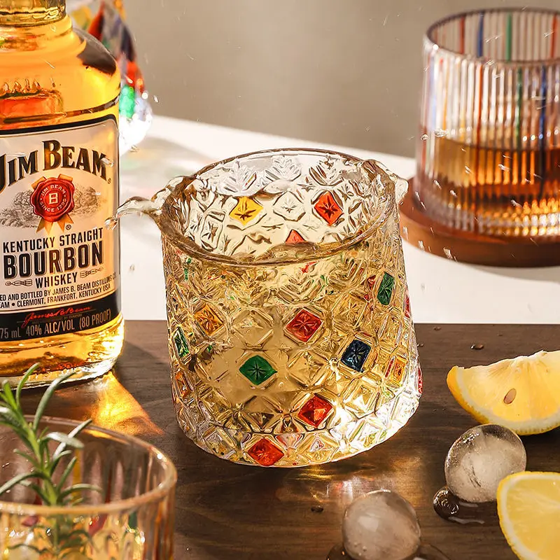 

Spinning whisky glass crystal glass drinking glass high-quality tumbler cocktail wine glass ins style