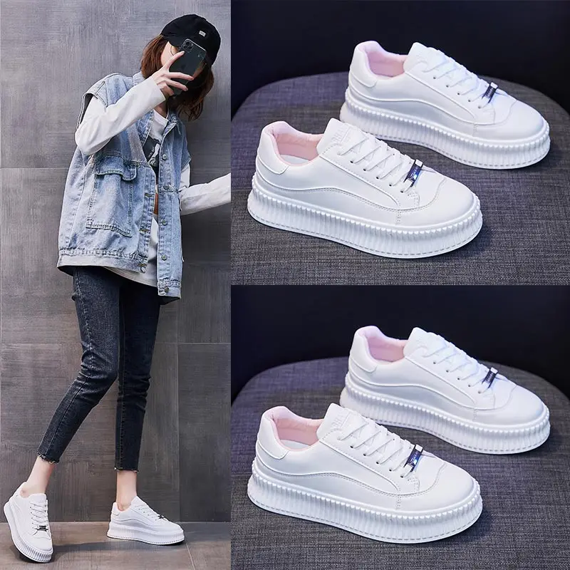 

Женские кроссовки на толстой подошве, модная демисезонная спортивная обувь для девочек, спортивная обувь для бега, Легкие беговые кроссовк...