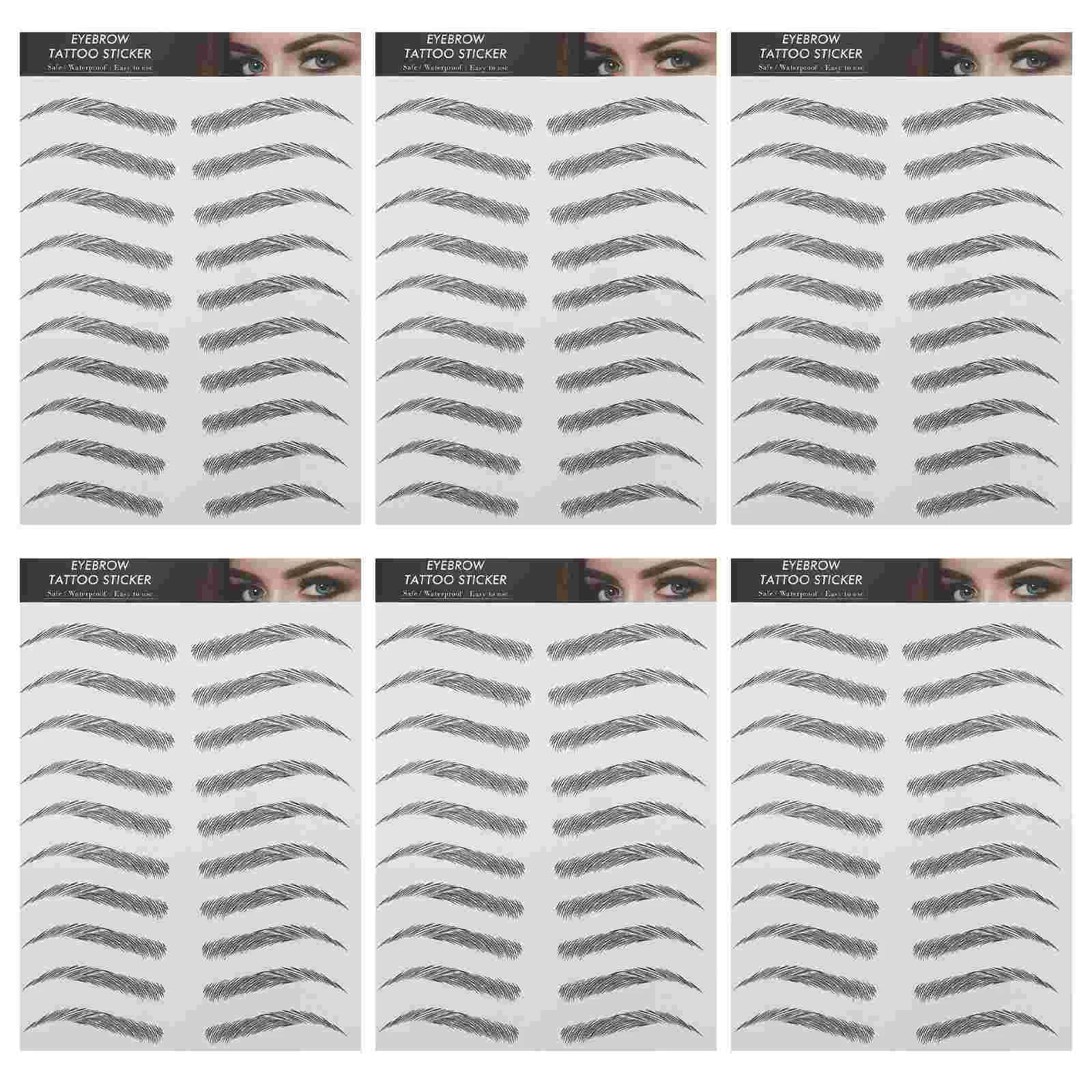 

6 Sheets Stickers Lifelike False Hair-Like Imitation Decors 3D Stickers Stickers Cosmetics