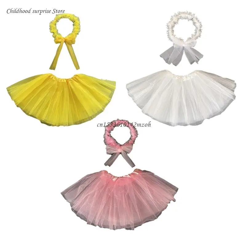 

Одежда для маленьких девочек, юбка-пачка, комплект с повязкой на голову, детская юбка принцессы для девочек, бальное платье, для
