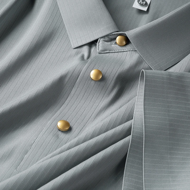 

Men Polo Shirt/Male Summer High Quality Business Stripe Office Dress Polo Shirt/Man Ice Silk Traceless Casual T-shirt M-4XL