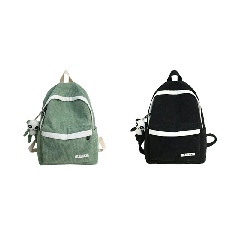 

Популярная школьная сумка Kf для женщин, вельветовый вместительный рюкзак для учеников Старшей школы в стиле Харадзюку