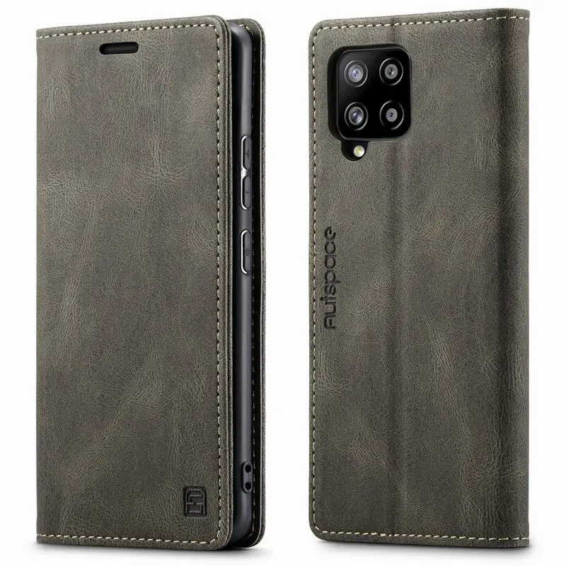 

2022 FO3 матовый чехол-бумажник для Samsung Galaxy A42 5G, флип-чехол в стиле ретро, кожаный манжетный деловой Роскошный чехол для Samsung A4