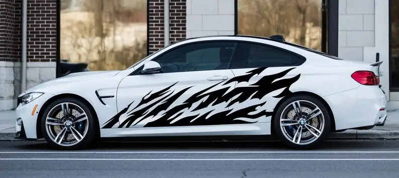 

X2-120 дюйма x 34 дюйма-BMW-Mustang-Charger-подходит для всех транспортных средств/боковых геометрических видов спорта, графический стикер