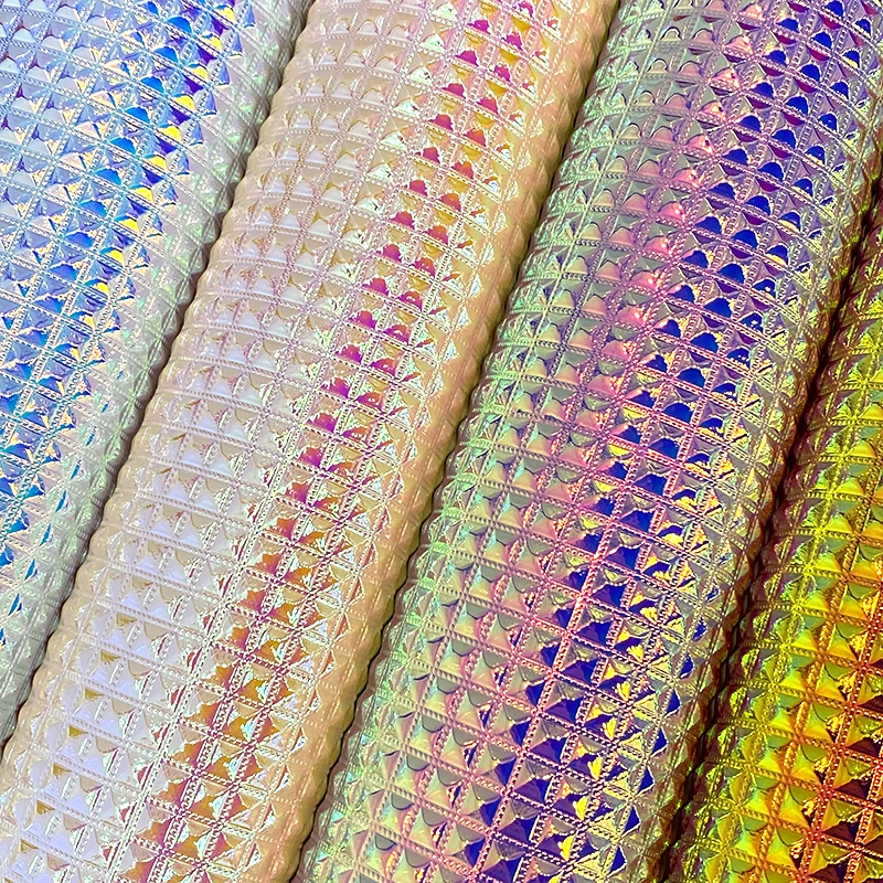 

Diamond Bump Textured Holographic Spunlace Fabric Sheet for Making Bag Decoration DIY Earring Shoe Craft Textile 46*135CM