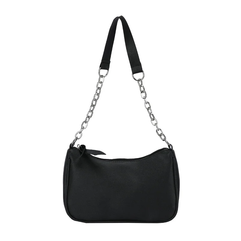 

Chain Bag Shoulder Bags for Women Underarm PU Candy Colors Zipper Summer Simple Students Daily Casual Handbags OL Handbag