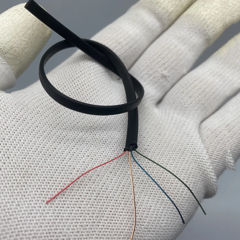 

Зарядный провод TPE Гибкий Bluetooth-совместимый эмалированный плоский кабель для наушников 4-жильный мягкий чехол для управления линией лапши