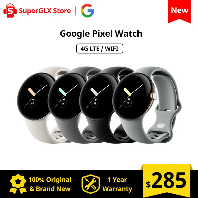 Original Google Pixel Watch 41mm WiFi Smart Watch Heart Rate Tracking Watch 1.2" AMOLED GPS NFC Google Pixel 7 7 Pro Smartwatch