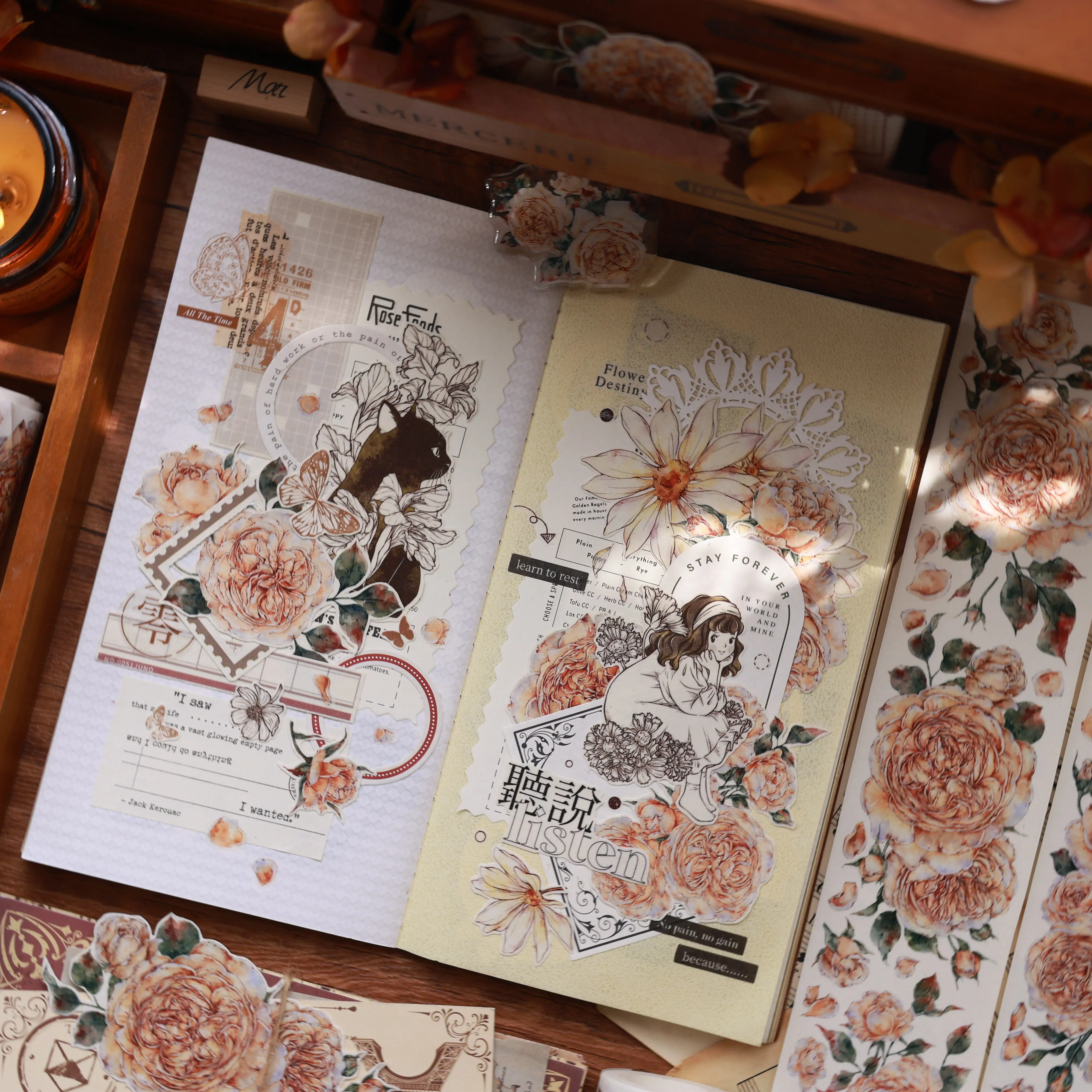 Austin Rose Journal ПЭТ-лента Washi материал в стиле ретро