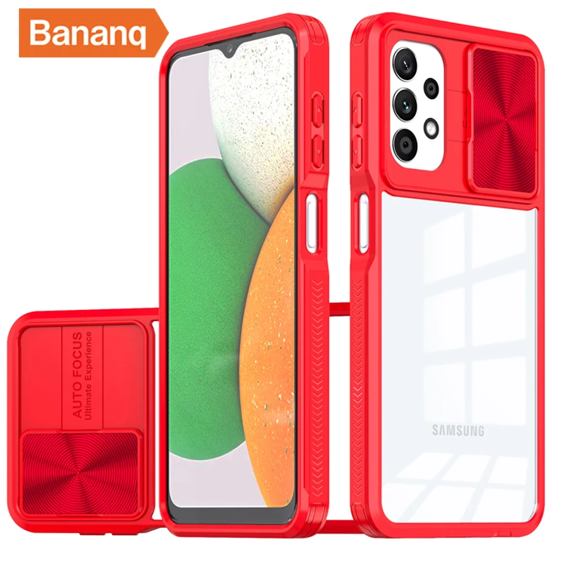 

Bananq Slide Camera Protection Case For Samsung A04E A04S A03 A03S A02S A12 4G 5G Cover For Galaxy S22 Plus Ultra S21 S20 FE