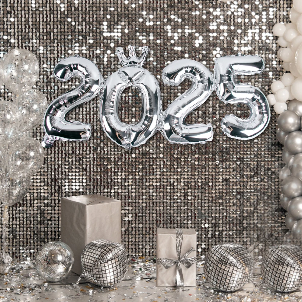 1 шт. золотые серебряные розовые шары из алюминиевой фольги с цифрами 2025 Новым